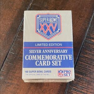 Super Bowl XXV Commemorative Card Set - Silver and Blue